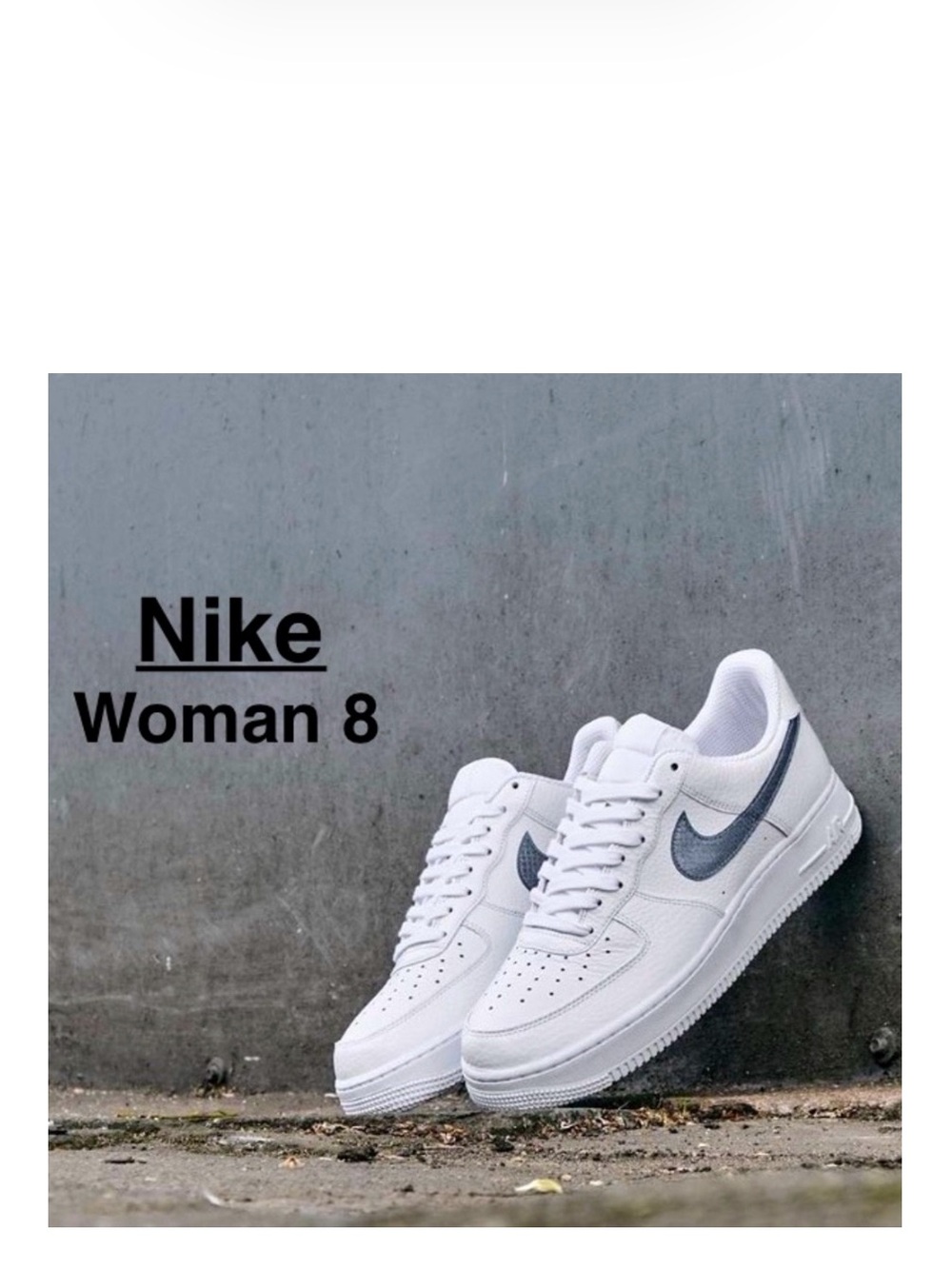 Nike Air Force 1 Leather Sneakers Glacier Icy White Woman 8 AQ3778‑994 ⭐️⭐️⭐️⭐️